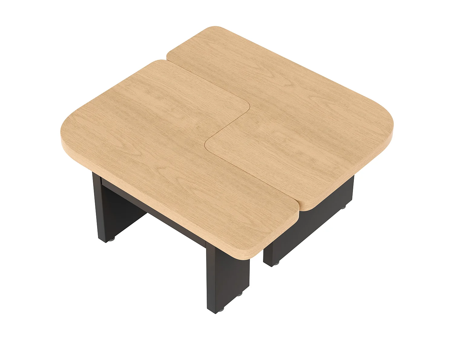 Table basse en bois avec éclairage LED et 2 tiroirs, toute combinaison - pour salon ou bureau