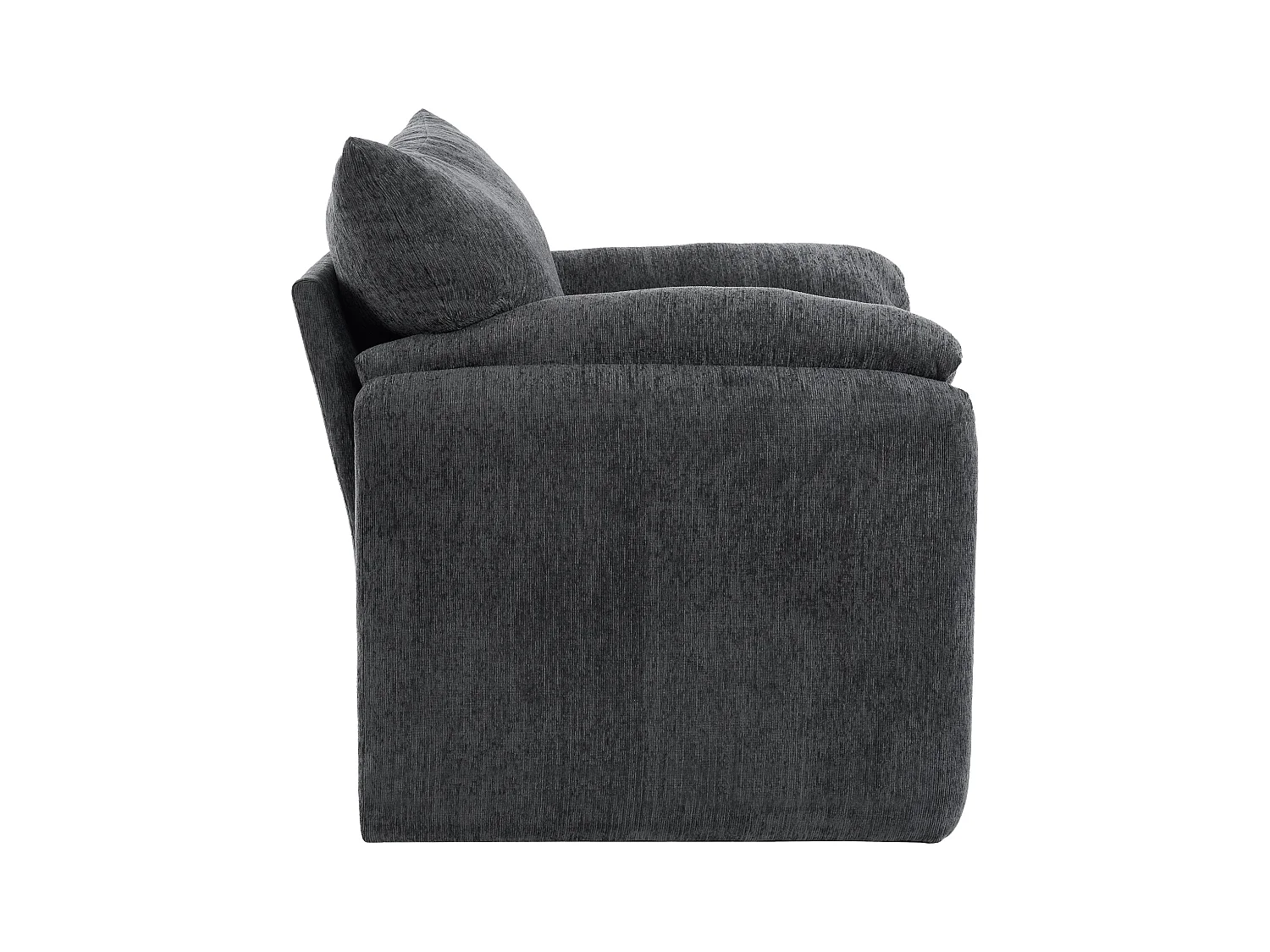 Canapé 1 place avec accoudoirs moelleux, tissu chenille gris - pour salon, chambre ou coin lecture