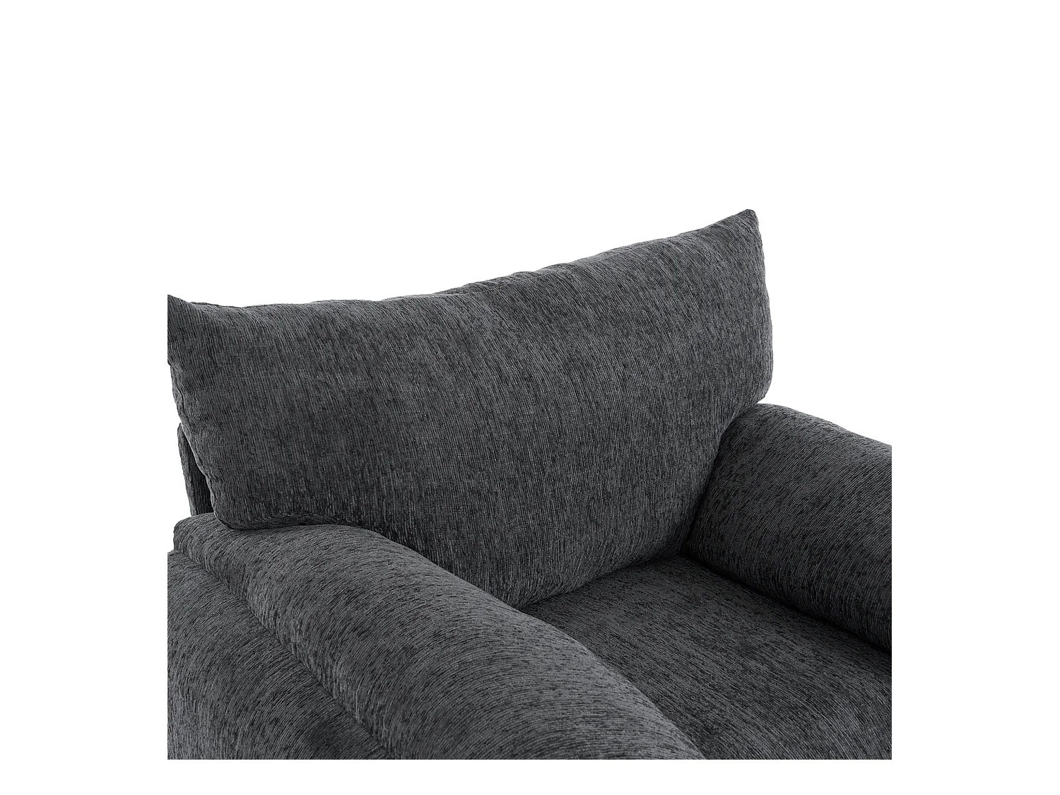 Canapé 1 place avec accoudoirs moelleux, tissu chenille gris - pour salon, chambre ou coin lecture