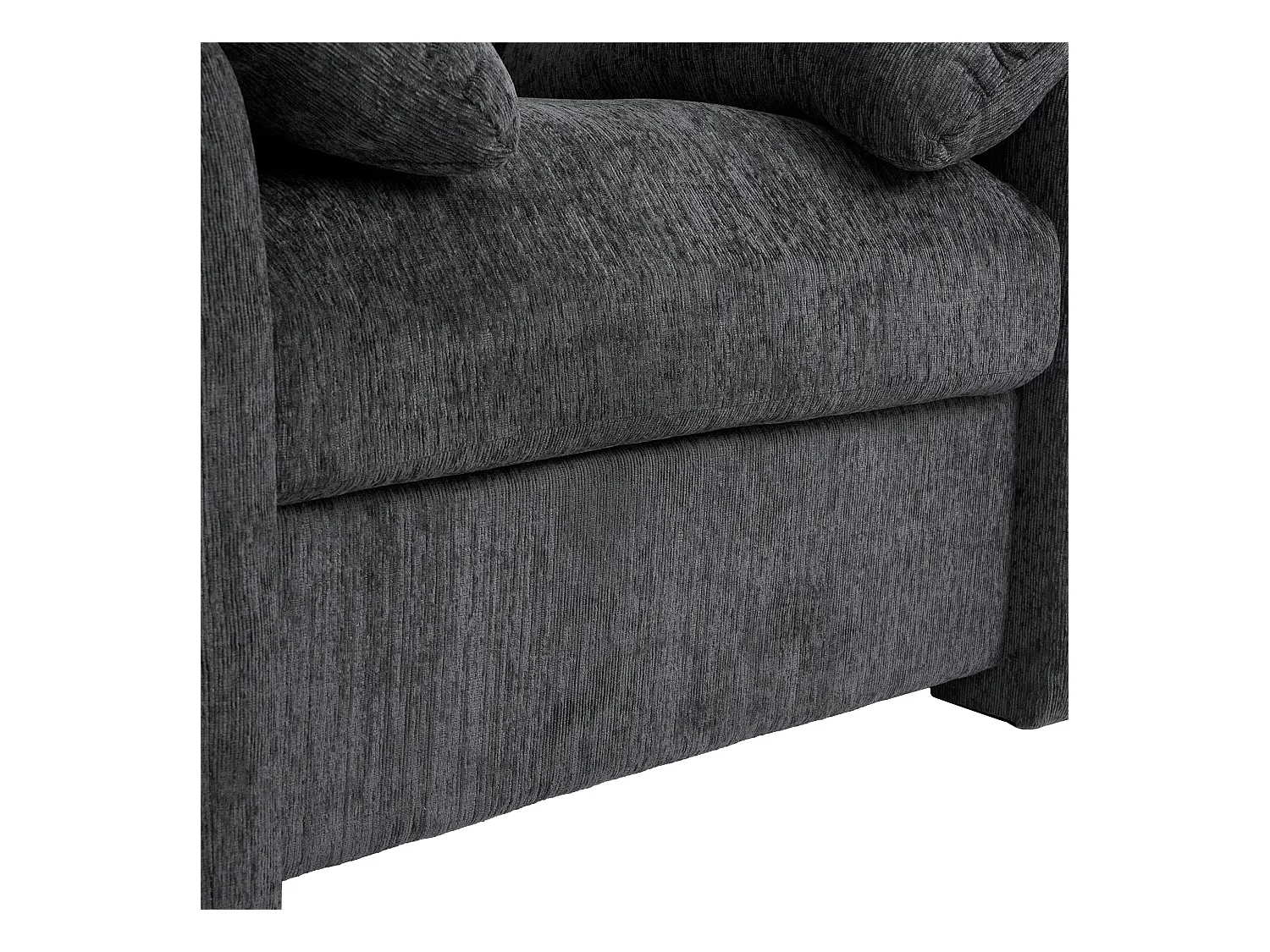 Canapé 1 place avec accoudoirs moelleux, tissu chenille gris - pour salon, chambre ou coin lecture