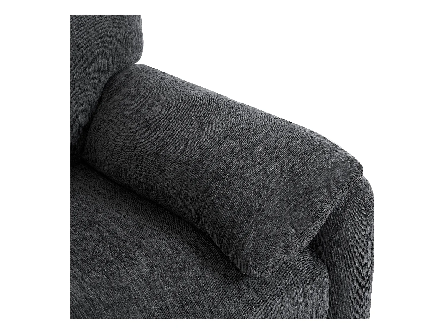 1-Sitzer-Sofa mit weichen Armlehnen, grauer Chenille-Stoff – für Wohnzimmer, Schlafzimmer oder Leseecke