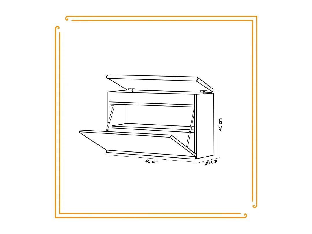 Mueble para zapatos 50 cm con almacenamiento, asiento tapizado, estante – Blanco