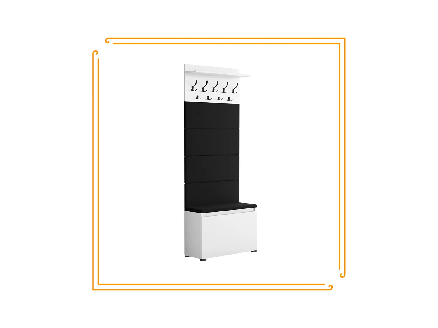 Meuble à chaussures avec assise, banc rembourré et patère pour entrée