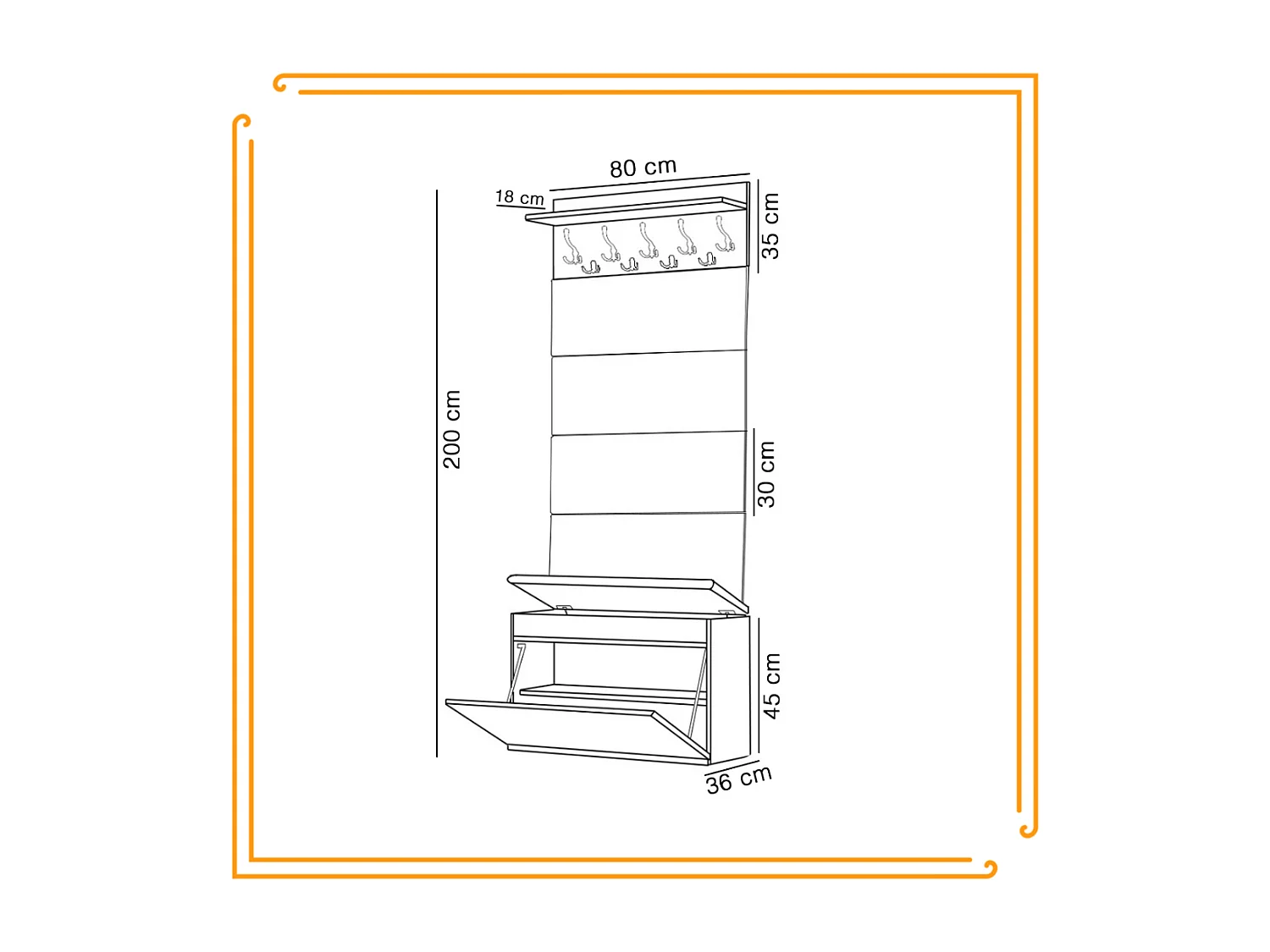 Meuble à chaussures avec assise, banc rembourré et patère pour entrée