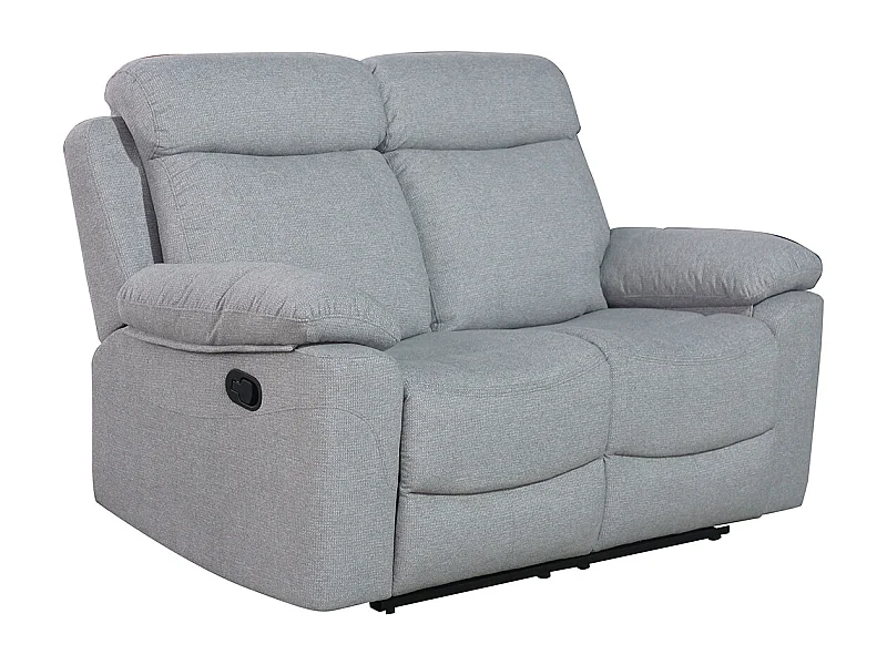 Canapé de salon, canapé relax de 2 places en tissu couleur Gris - Longueur 164 x profondeur 96 x hauteur 102