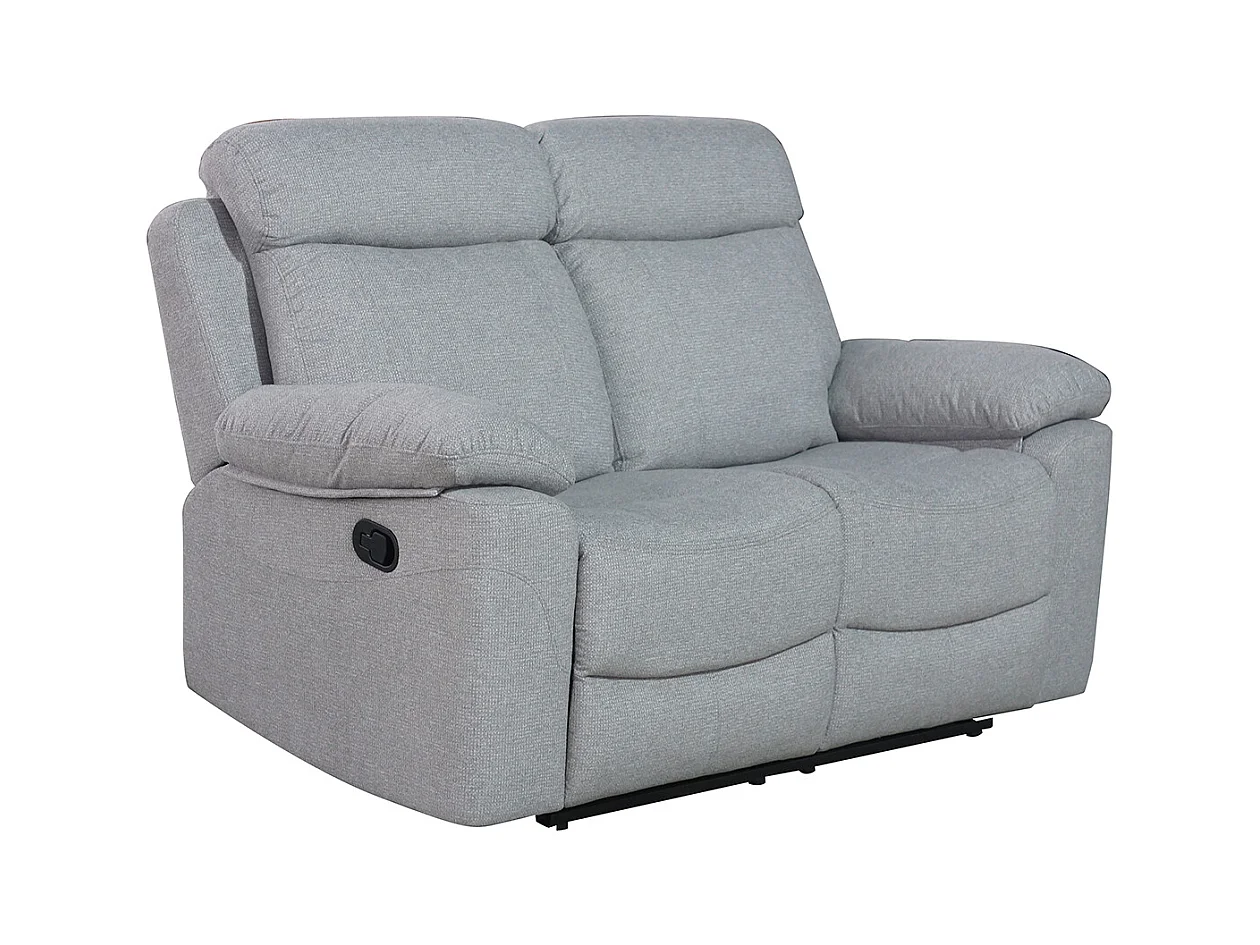 Canapé de salon, canapé relax de 2 places en tissu couleur Gris - Longueur 164 x profondeur 96 x hauteur 102