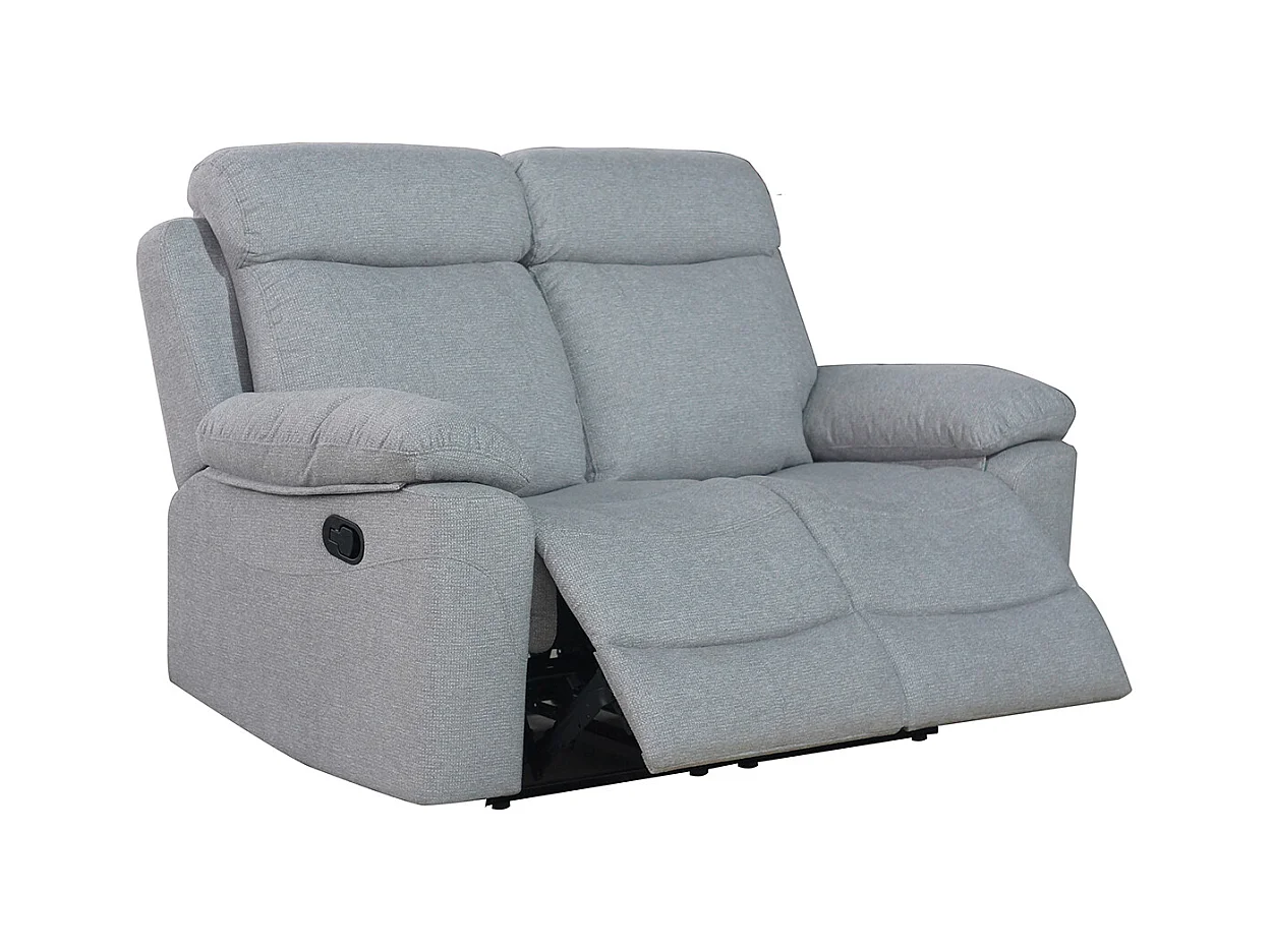 Canapé de salon, canapé relax de 2 places en tissu couleur Gris - Longueur 164 x profondeur 96 x hauteur 102