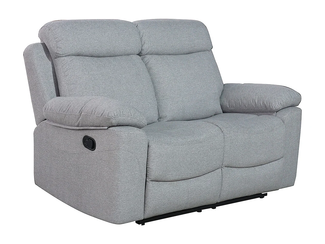 Canapé de salon, canapé relax de 2 places en tissu couleur Gris - Longueur 164 x profondeur 96 x hauteur 102