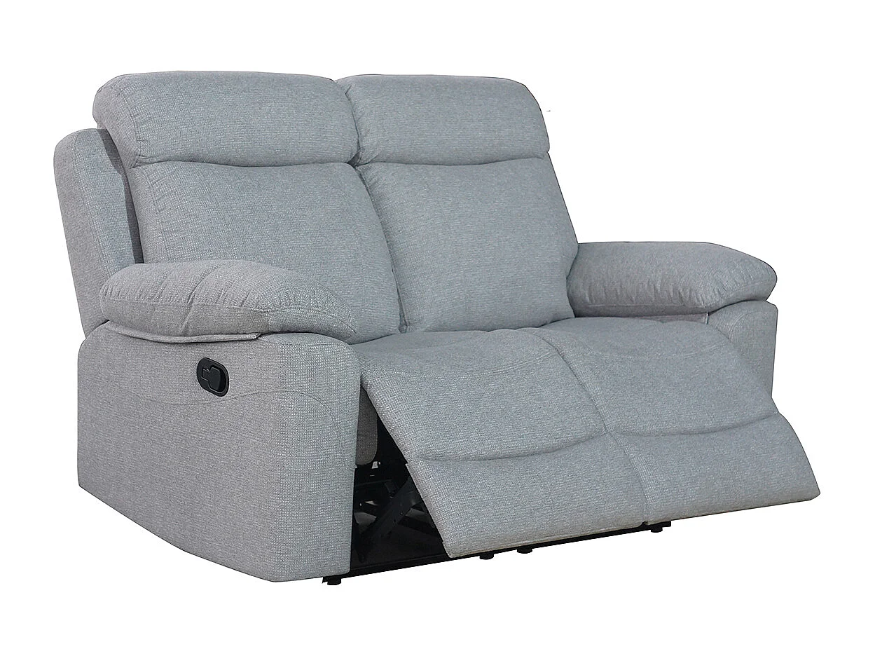 Canapé de salon, canapé relax de 2 places en tissu couleur Gris - Longueur 164 x profondeur 96 x hauteur 102