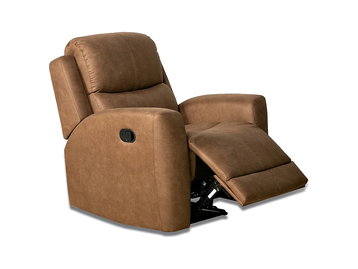 Fauteuil relax 1 place en simili-cuir coloris marron chocolat - Longueur 96 x profondeur 93 x hauteur 103 cm