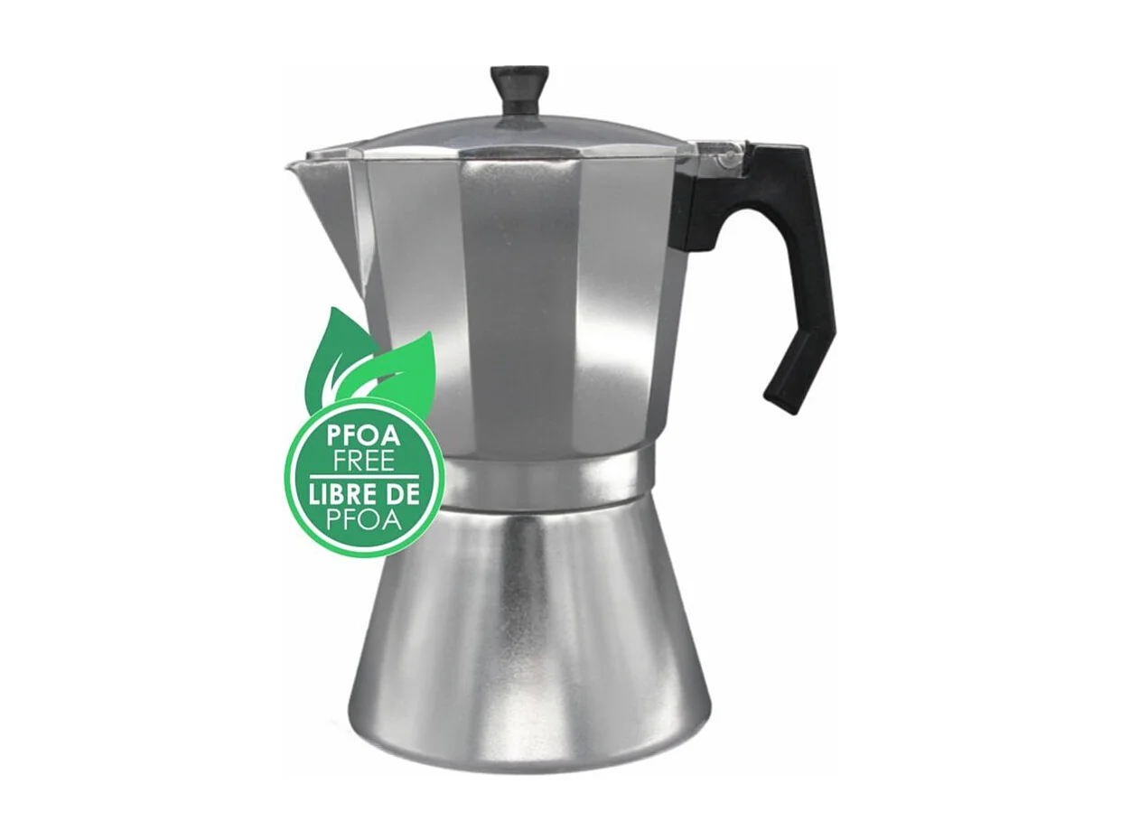 Cafetera italiana Bastilipo Moka inducción 6 tazas aluminio inox