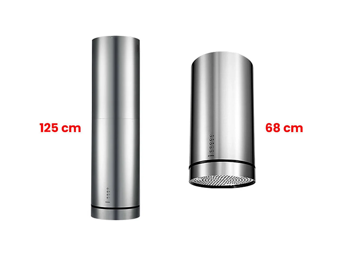 Campana tipo isla Infiniton CMPY-IST9A 145W 720m3/h diseño tubular A+ inox Ø35 cm