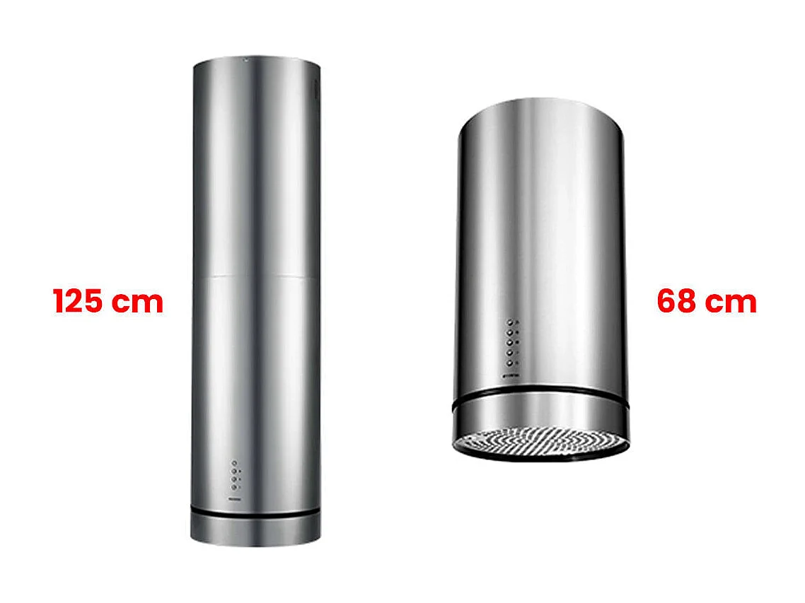 Campana tipo isla Infiniton CMPY-IST9A 145W 720m3/h diseño tubular A+ inox Ø35 cm