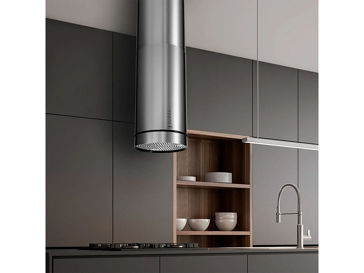 Campana tipo isla Infiniton CMPY-IST9A 145W 720m3/h diseño tubular A+ inox Ø35 cm