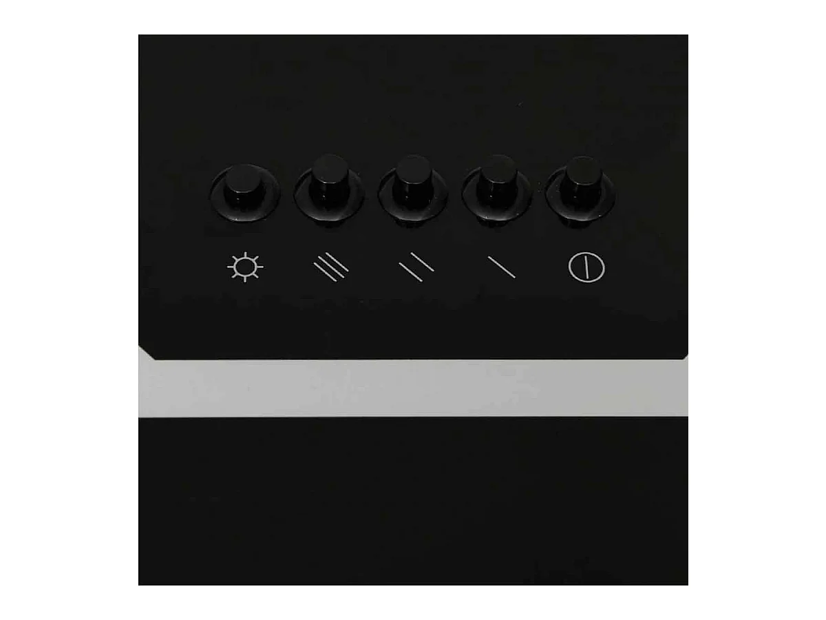 Dunstabzugshaube 90 cm Stahl und Hartglas Schwarz