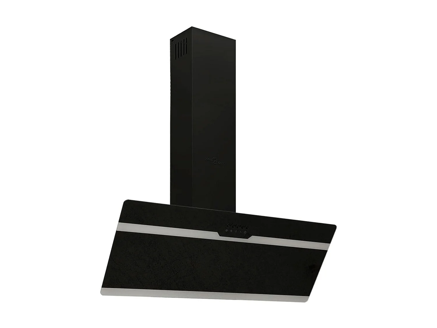 Dunstabzugshaube 90 cm Stahl und Hartglas Schwarz