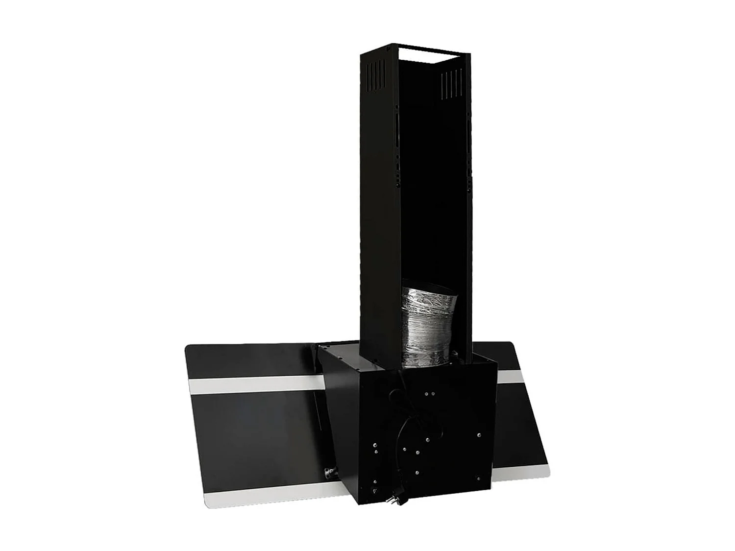 Dunstabzugshaube 90 cm Stahl und Hartglas Schwarz