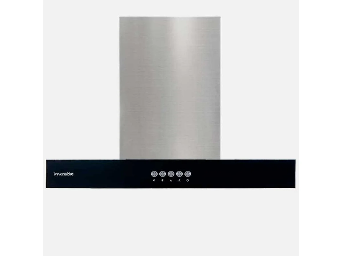 Campana decorativa en T Kenia 4060 150W 550m³/h 66dB 3 velocidades inox/negro 95x60x50 cm