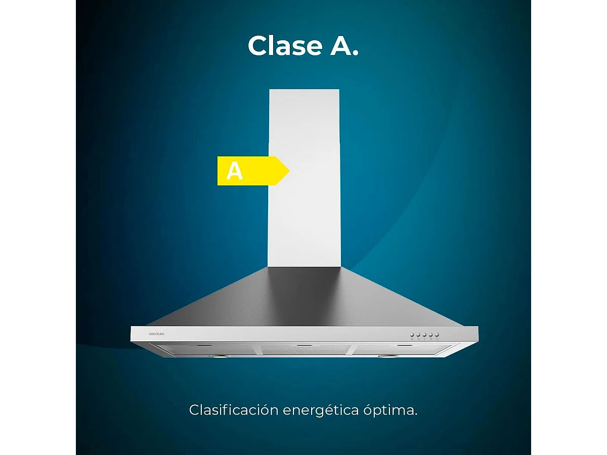 Campana piramidal Cecotec Bolero Flux PM 906500 Inox A 165W inox 90 cm