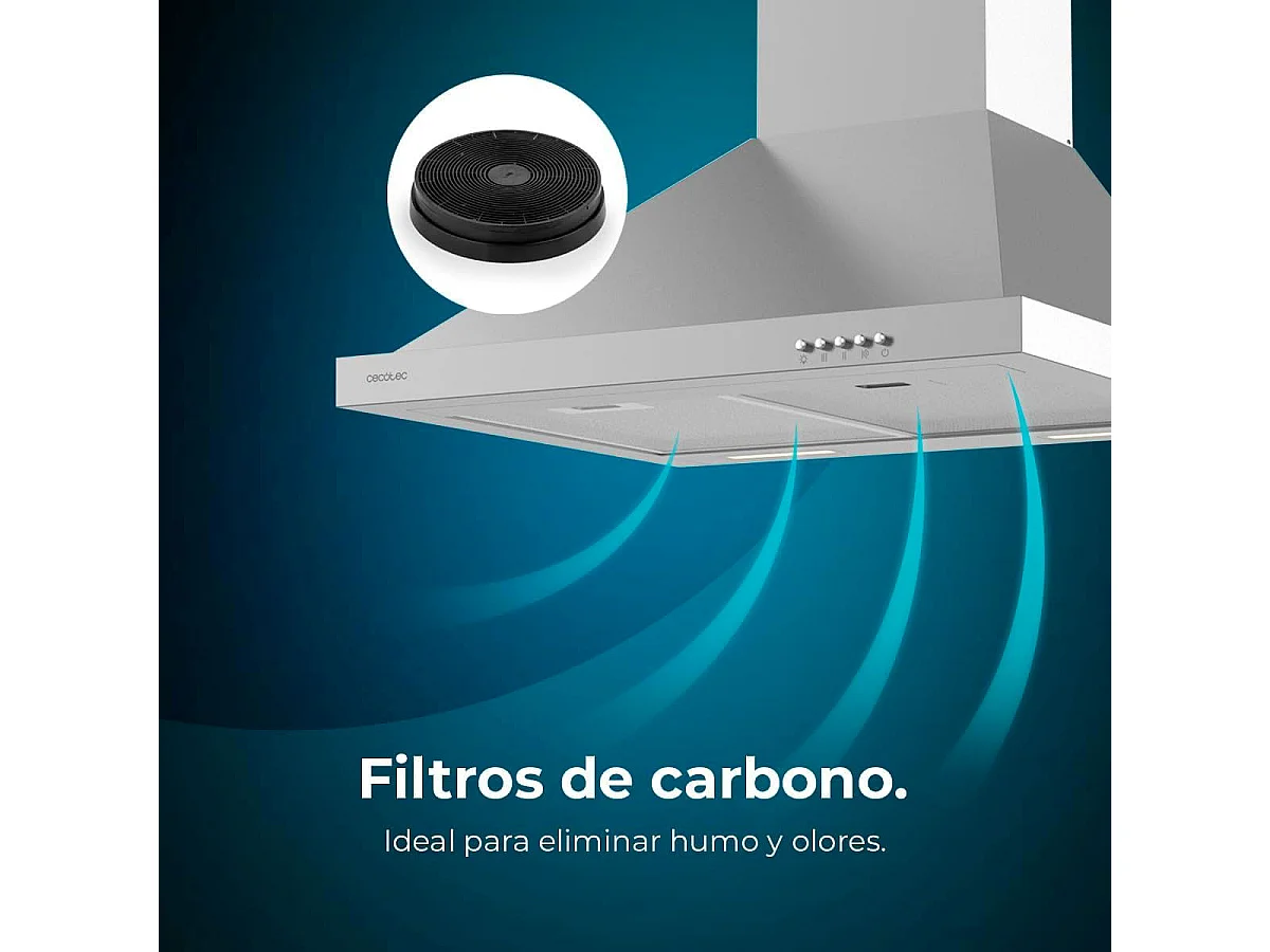 Campana piramidal Cecotec Bolero Flux PM 606500 Inox A 165W inox 60 cm