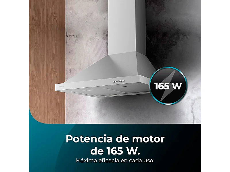 Campana piramidal Cecotec Bolero Flux PM 606500 Inox A 165W inox 60 cm