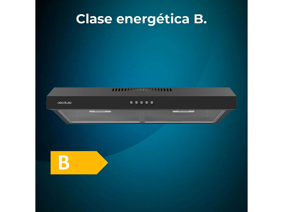 Campana extractora Cecotec Bolero Flux CM 602200 70W 220m³/h negro B 60 cm