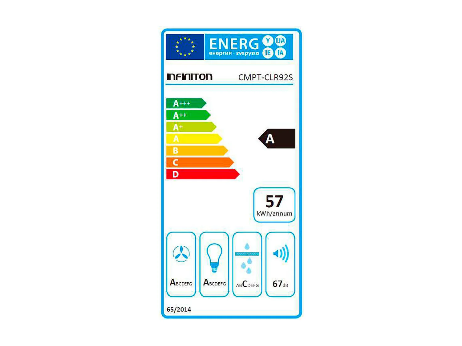 Campana extractora Infiniton CMPT-CLR92S 800m3/h 250W panel táctil y mando a distancia inox