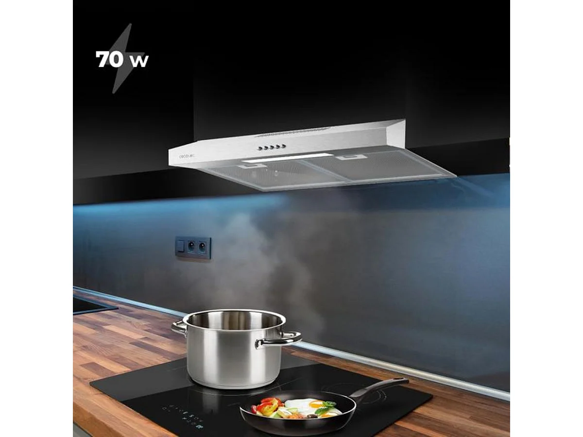 Campana extractora Cecotec Bolero Flux CM 6022200 70W 220m³/h inox B 60 cm