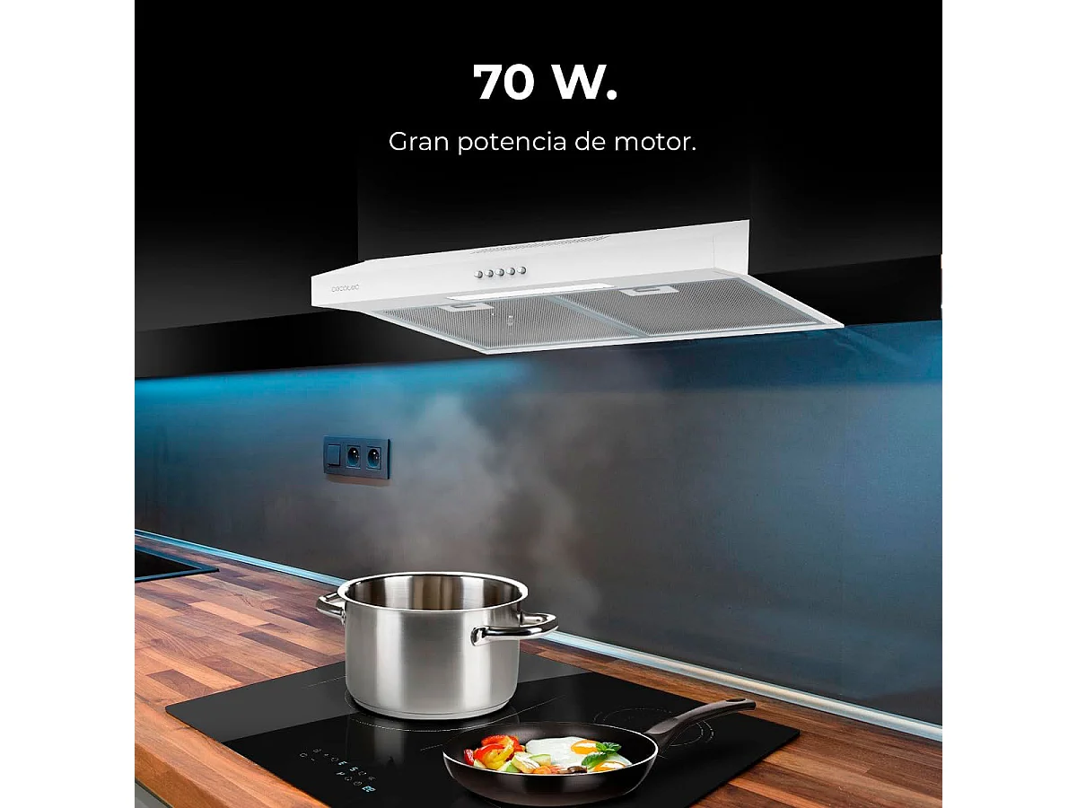 Campana extractora Cecotec Bolero Flux CM 602200 70W 220m³/h blanco B 60 cm