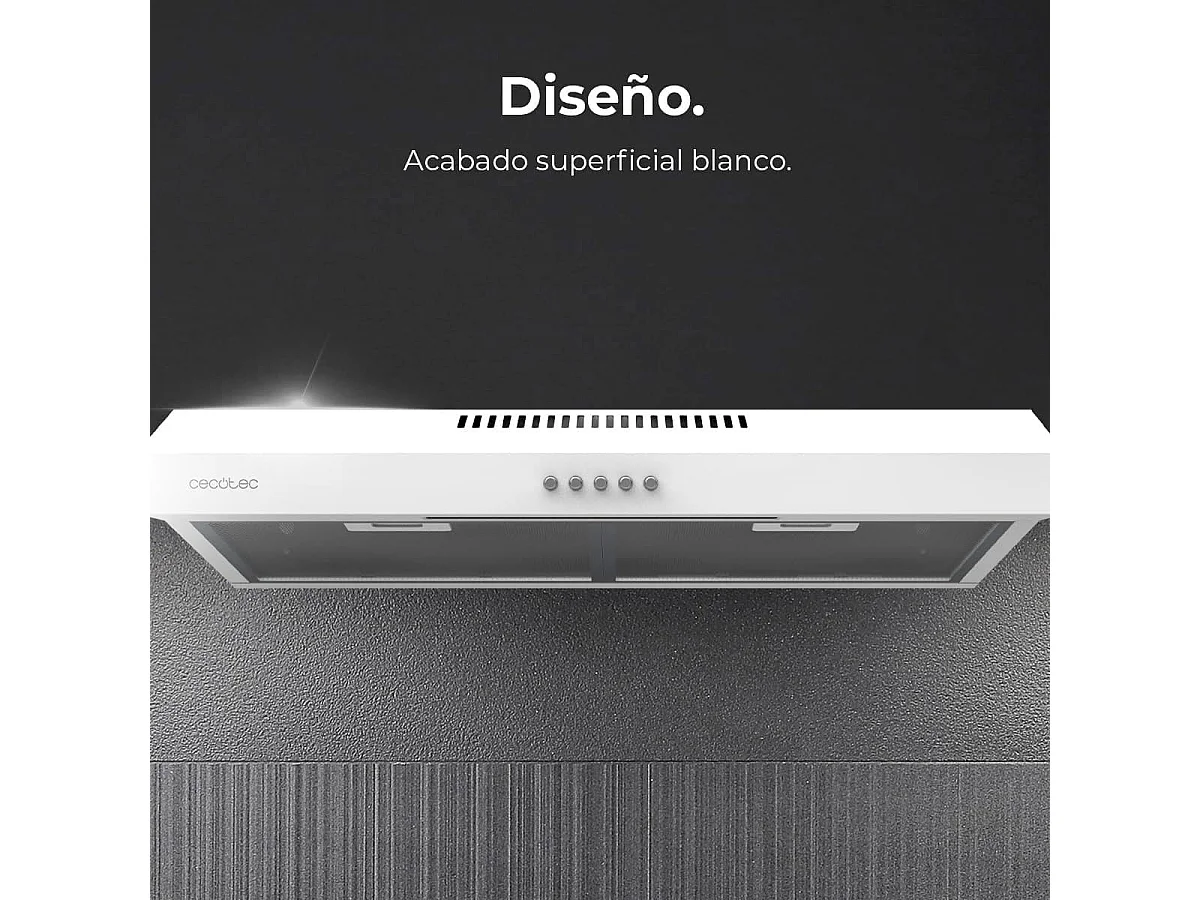 Campana extractora Cecotec Bolero Flux CM 602200 70W 220m³/h blanco B 60 cm