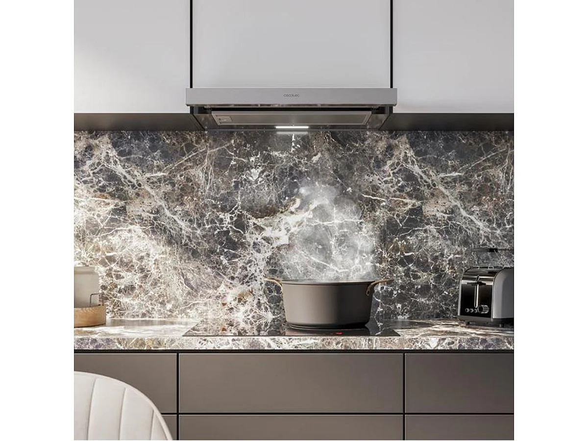 Campana extractora telescópica Cecotec Bolero Flux TLM 606500 165W 650 m3/h 2 potencias A inox 60 cm