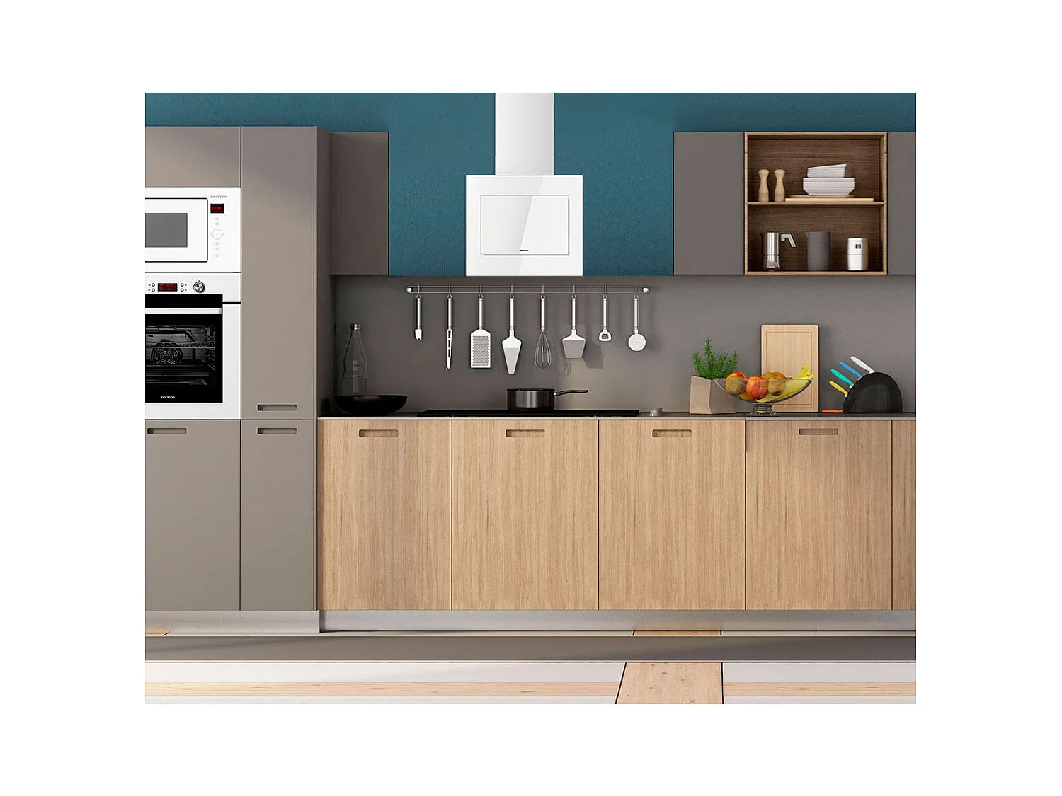 Campana decorativa Infiniton CMPTRAL-BLC63 250W 800m3/h A cristal blanco