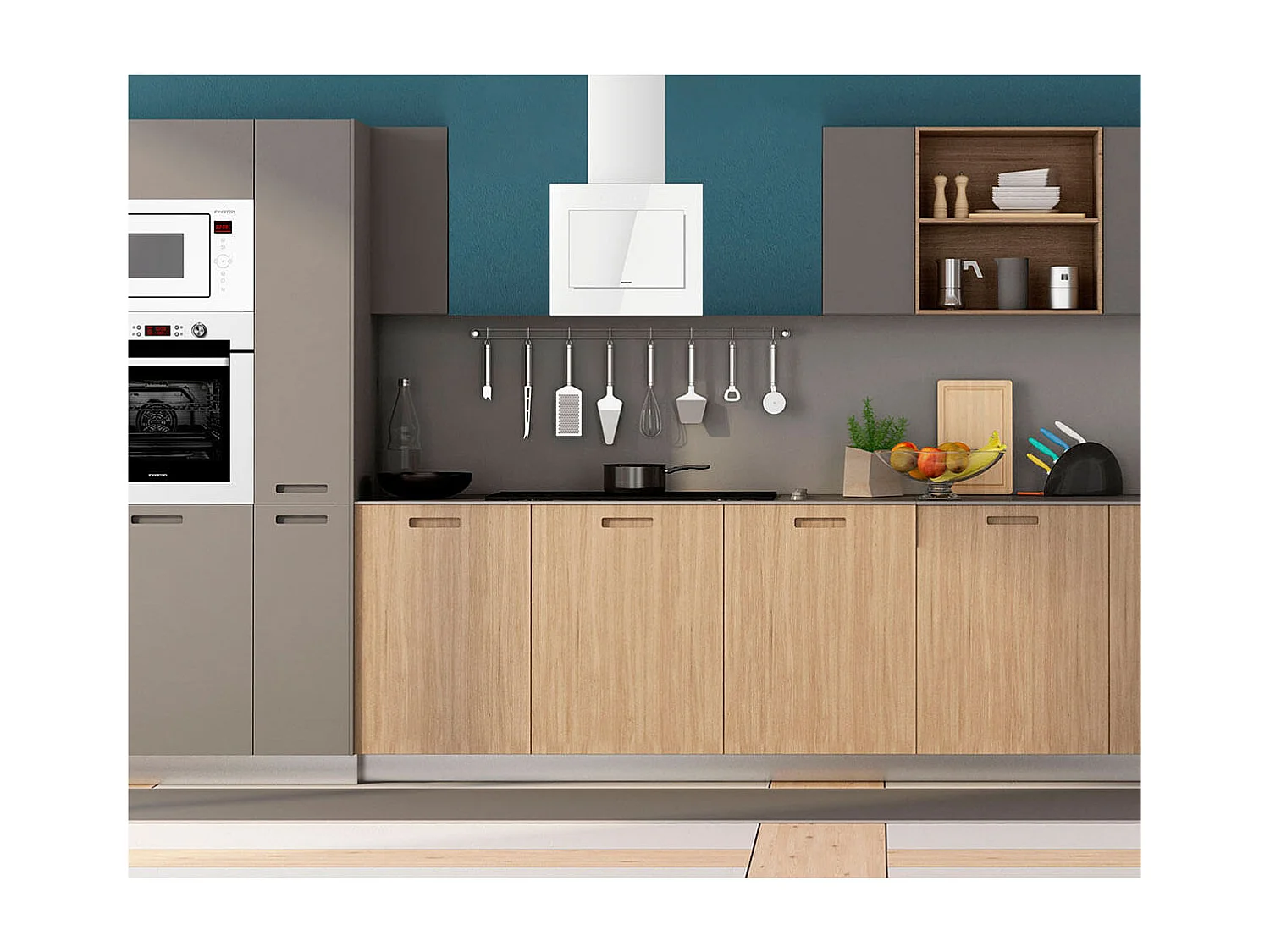 Campana decorativa Infiniton CMPTRAL-BLC63 250W 800m3/h A cristal blanco