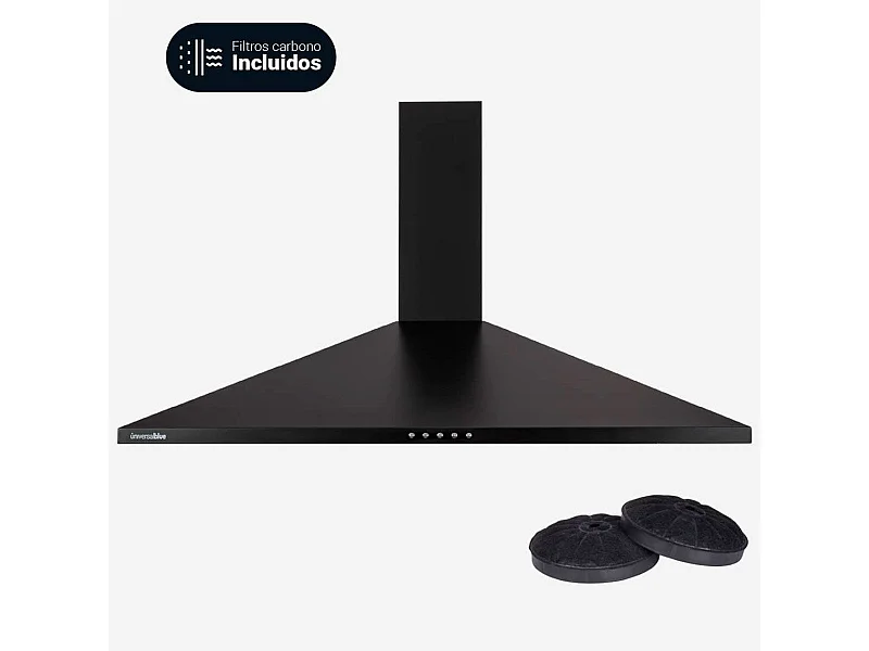 Campana piramidal Everest 6090B Universal Blue 120W 450m3/h C negro 90 cm