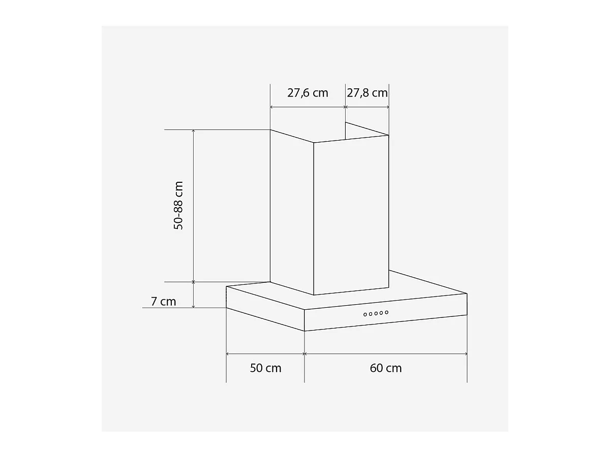 Campana extractora en T Universal blue Kenia 230W 650 m³/h A 60cm