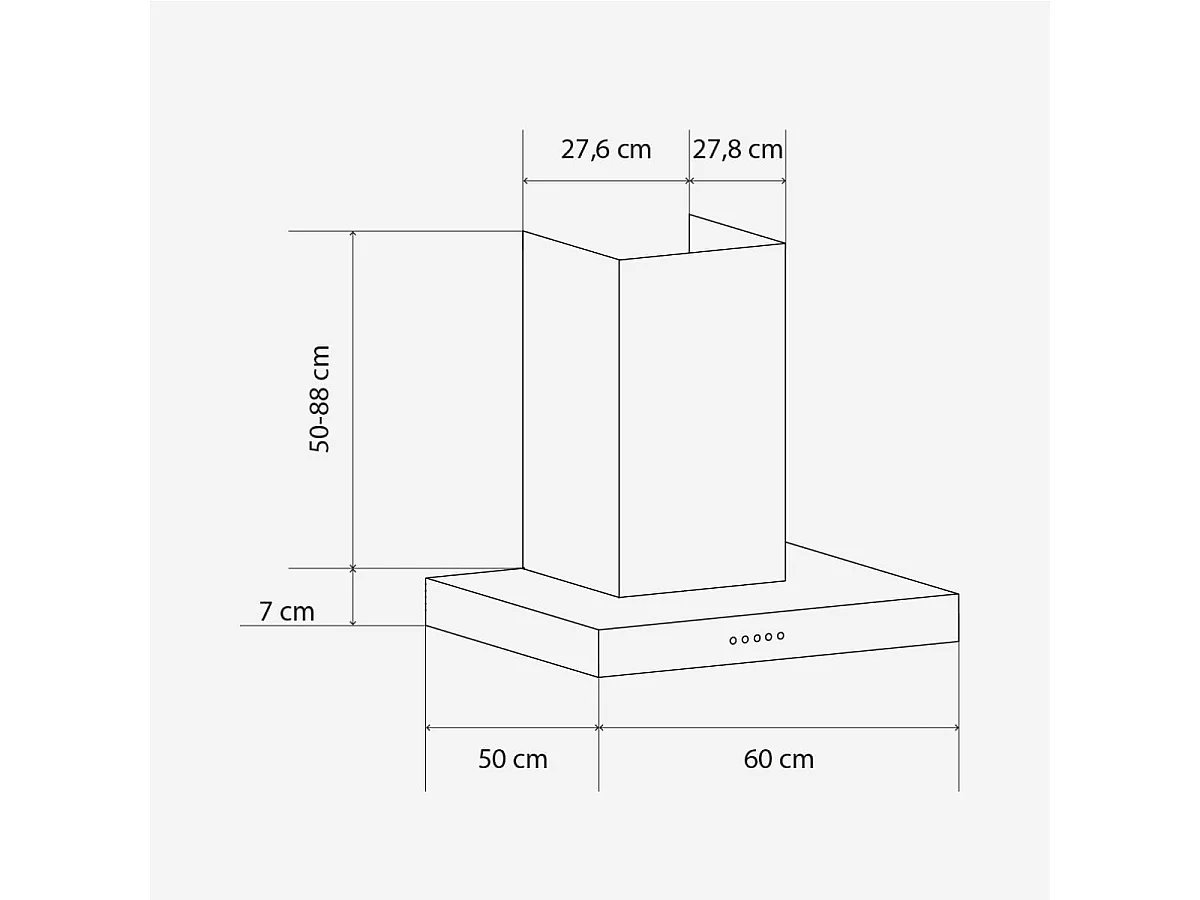 Campana extractora en T Universal blue Kenia 230W 650 m³/h A 60cm