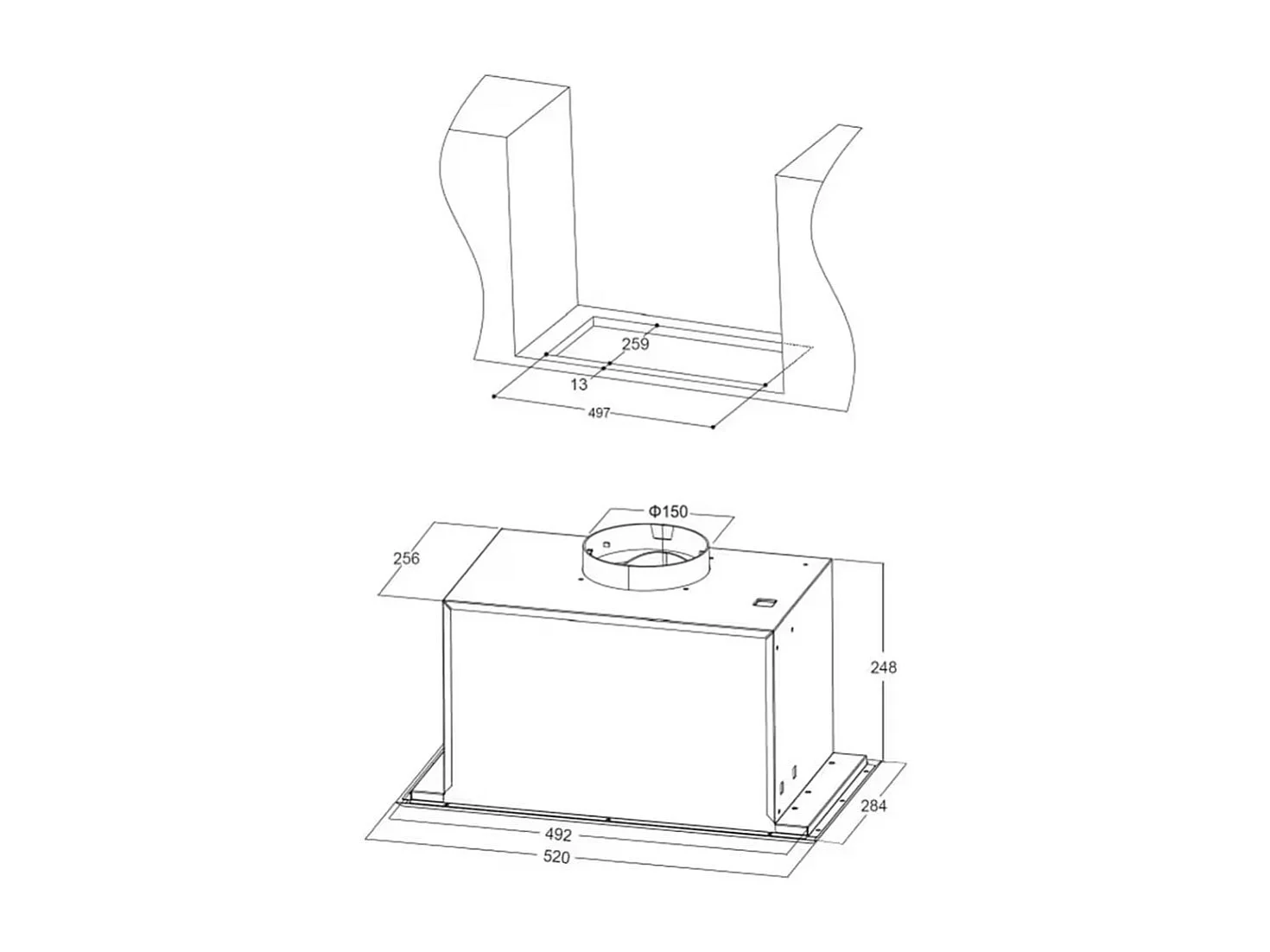 Campana integrable Aspes AGF5200CB 105W 440m³/h filtros lavables inox 52 cm