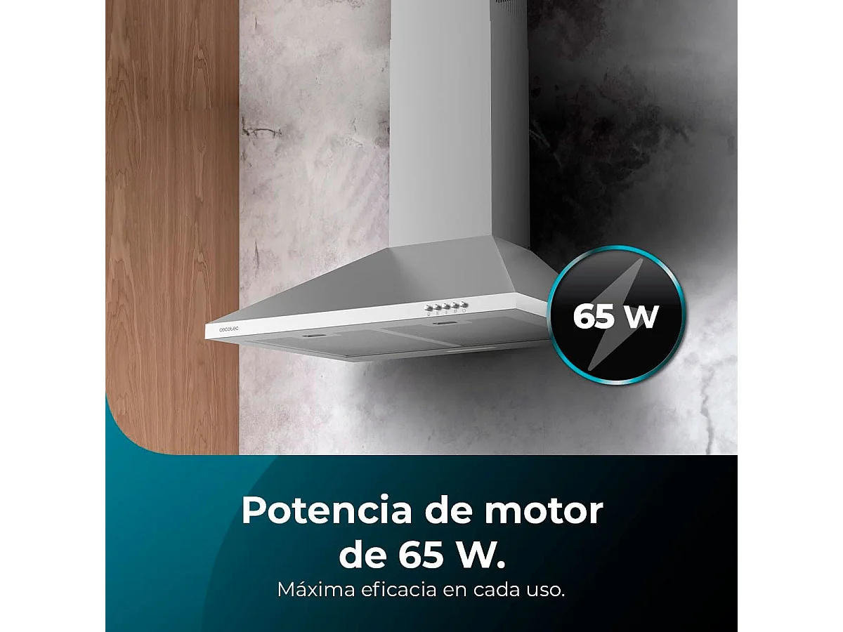 Campana piramidal Cecotec Bolero Flux PM 603500 Inox B 65W inox 60 cm