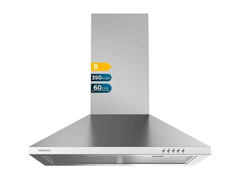 Campana piramidal Cecotec Bolero Flux PM 603500 Inox B 65W inox 60 cm