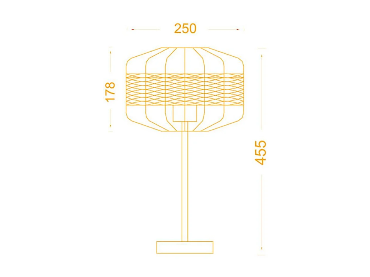 Lámpara de sobremesa Solange Lumit  60W mimbre natural/marrón Ø25x45,5 cm