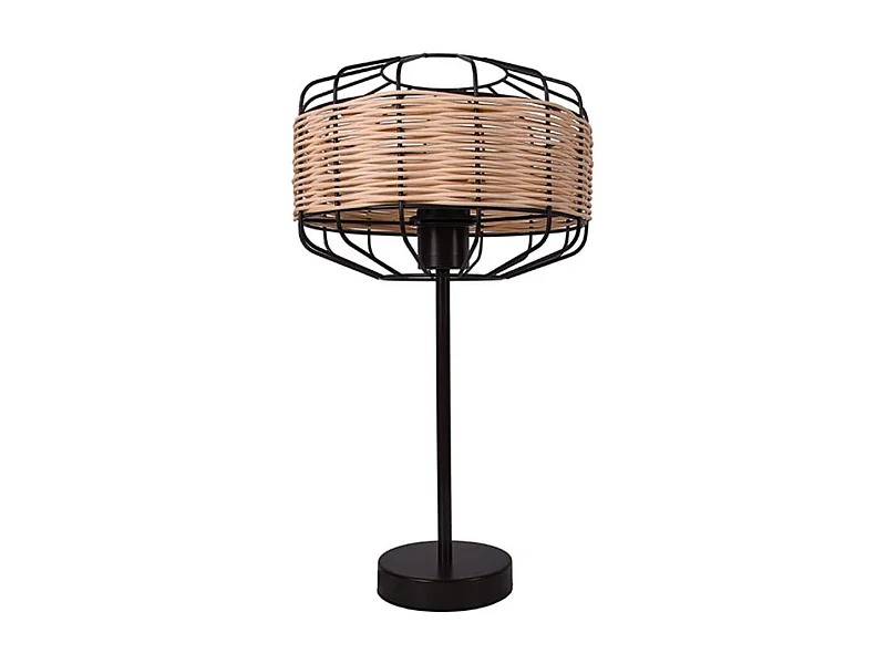 Lámpara de sobremesa Solange Lumit  60W mimbre natural/marrón Ø25x45,5 cm