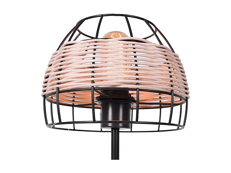 Lampara de sobremesa Sotero 60W mimbre marrón/natural Ø20x43,5 cm