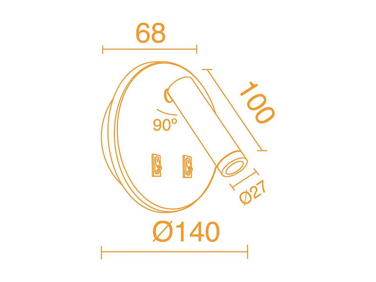 Aplique Mondrian Lumit 11W luz LED 657lm blanco Ø14 cm
