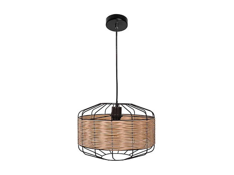 Lámpara de techo Solange Lumit  60W mimbre natural/marrón Ø35x 175 cm