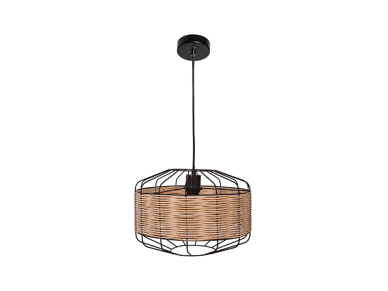 Lámpara de techo Solange Lumit  60W mimbre natural/marrón Ø35x 175 cm