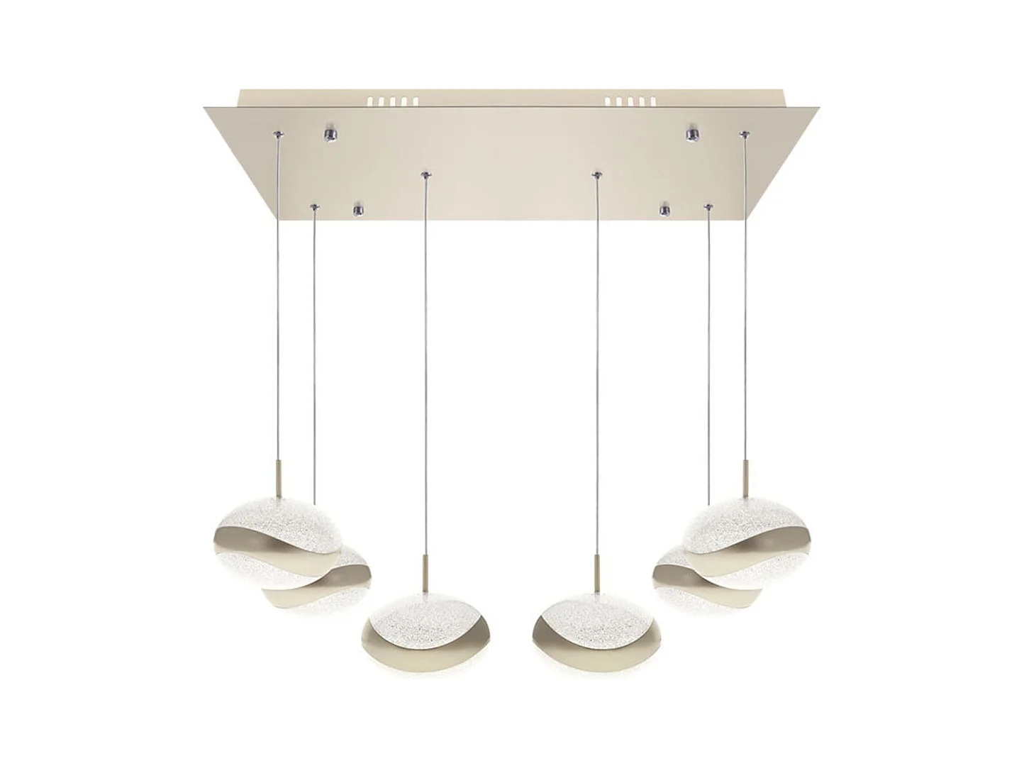 Lámpara de techo Planett Lumit 48W 3600 lm altura regulable beige 65x30 cm