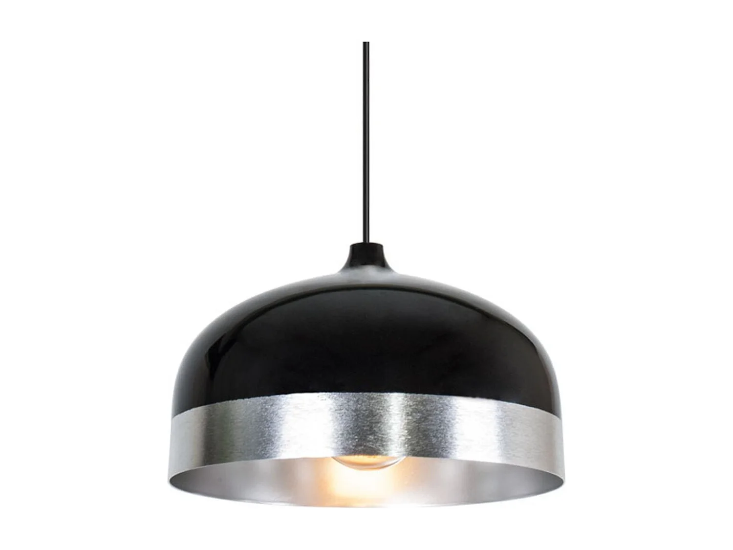 Lámpara de techo Edison Lumit 60W altura regulable negro/plata Ø33 cm