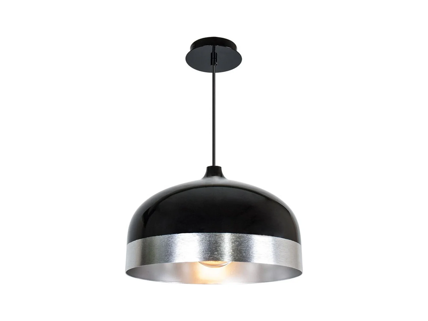 Lámpara de techo Edison Lumit 60W altura regulable negro/plata Ø33 cm