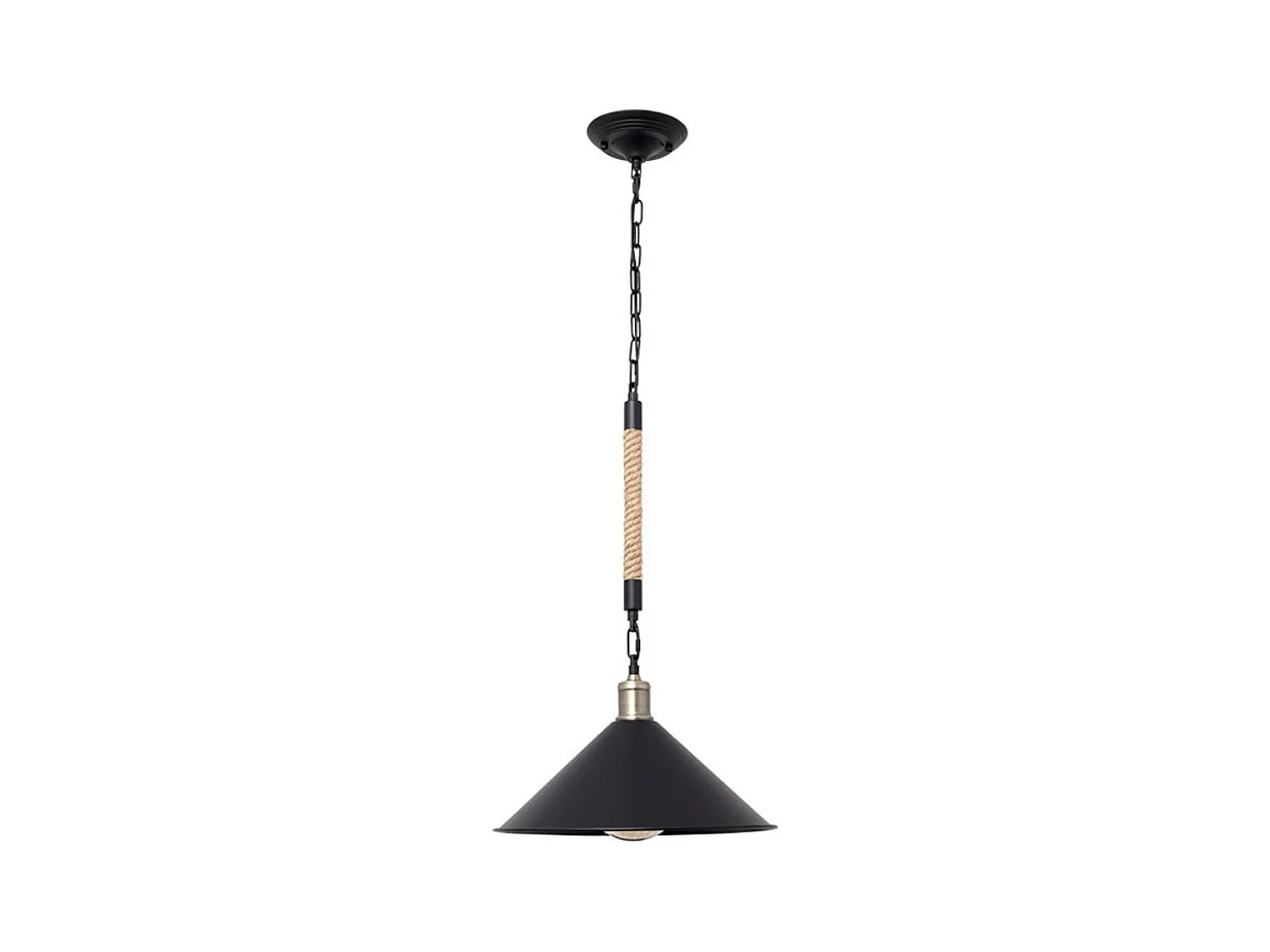 Lámpara de techo Soga Lumit 40W altura regulable negro/natural Ø36 cm