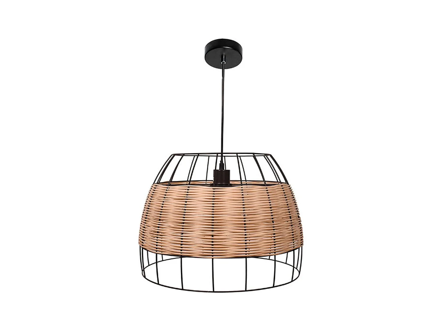 Lámpara de techo Sotero 60W colgante mimbre marrón/natural Ø42x181,5 cm